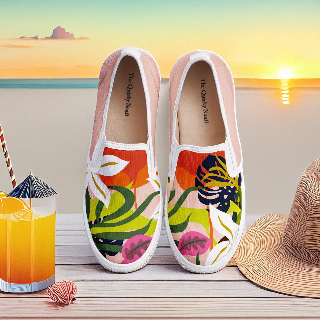 Abstract Floral Slipons - The Quirky Naari
