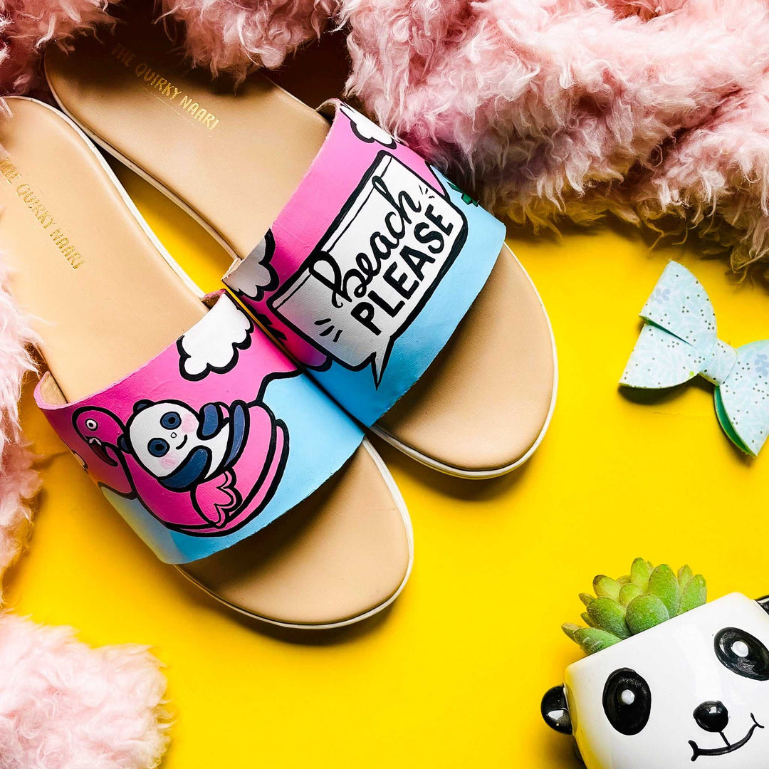 Beach Panda Sliders - The Quirky Naari