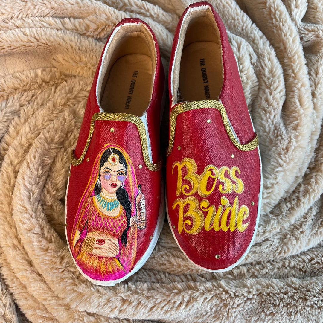 Bridal Heel Slipons - The Quirky Naari
