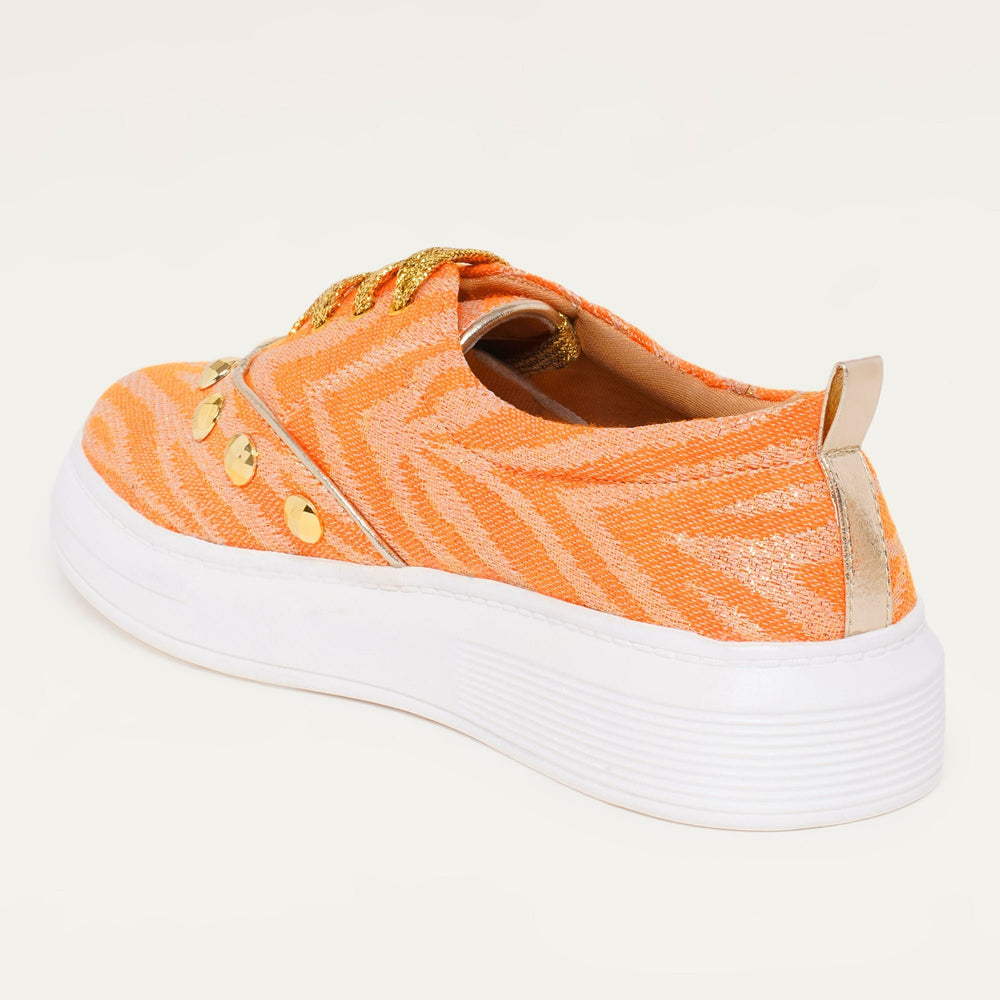 Juliet Sneakers in Royal Orange - The Quirky Naari