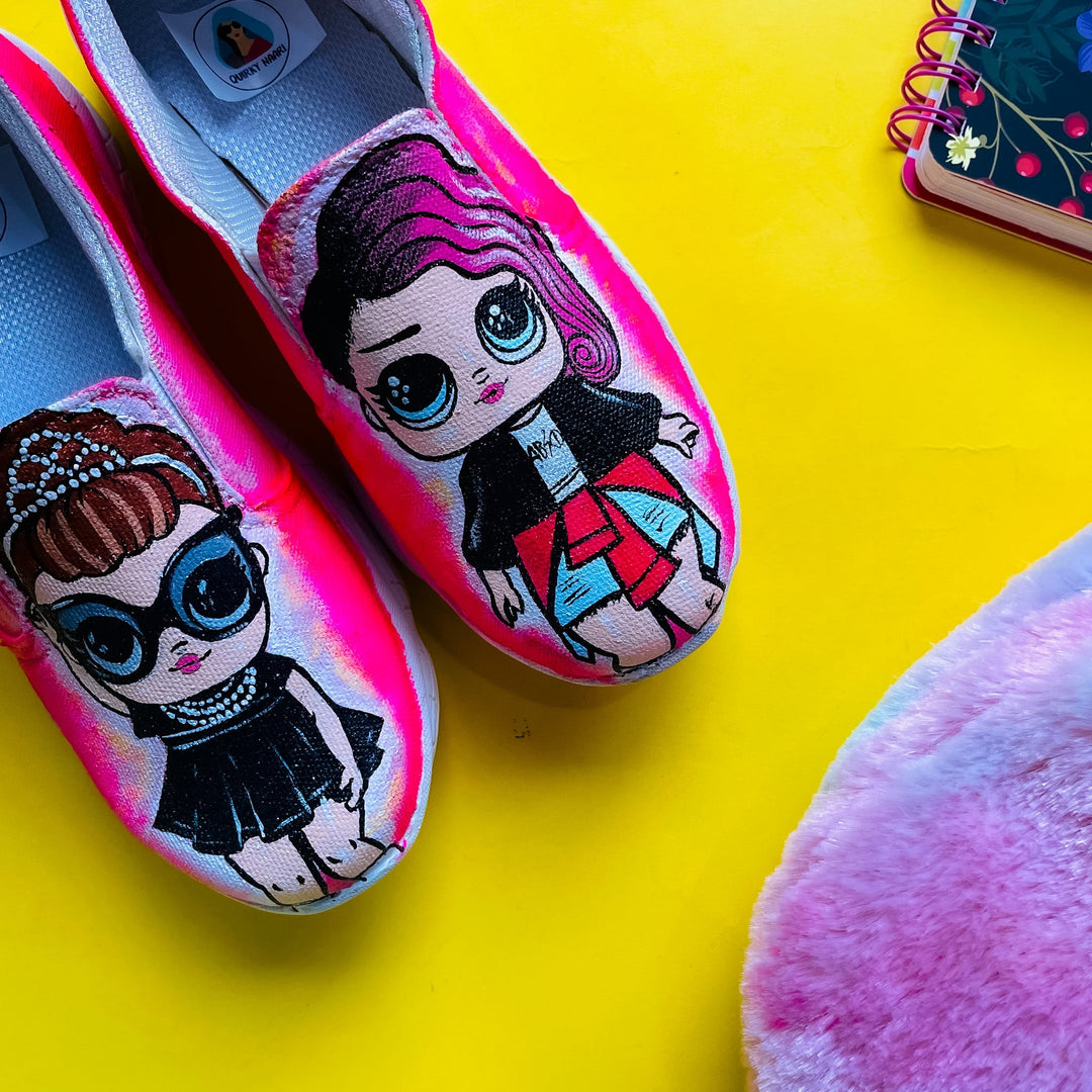 LOL DOLLS Pink Slipons - The Quirky Naari