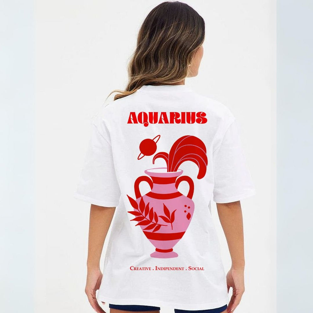 Zodiac T-shirt - Aquarius - The Quirky Naari