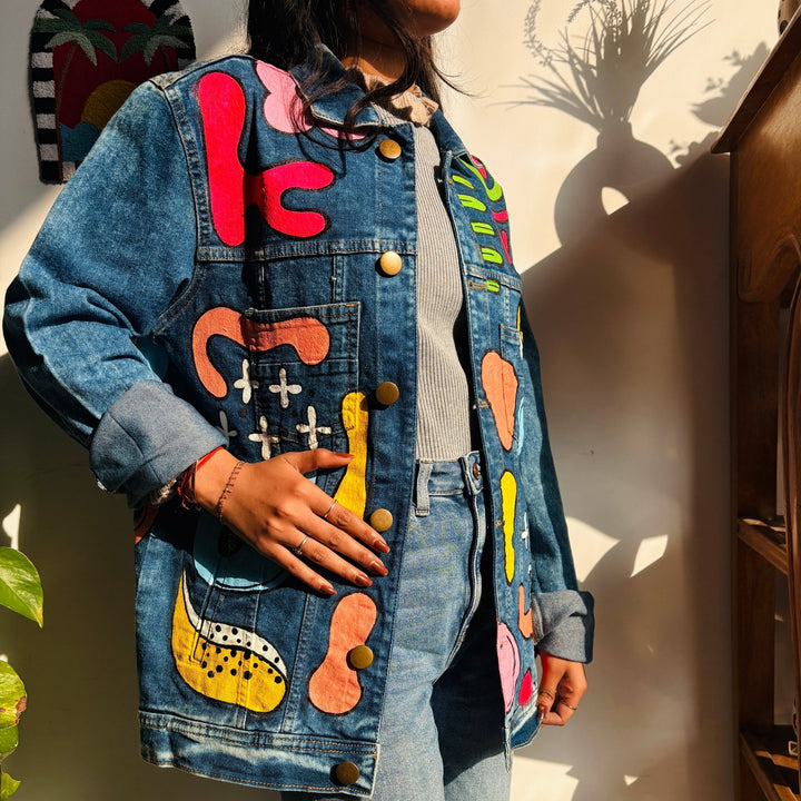 Abstract art jacket - The Quirky Naari