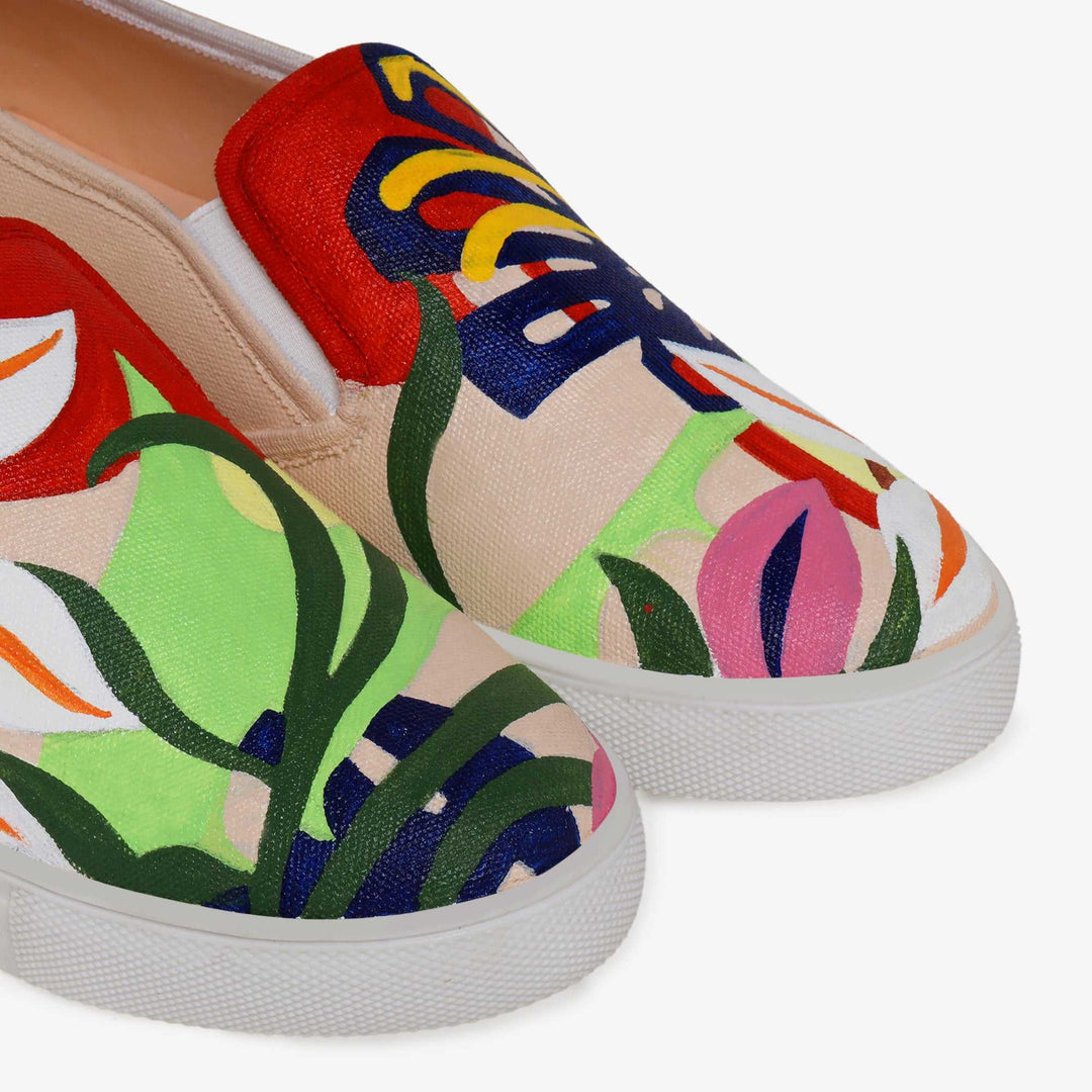 Abstract Floral Slipons - The Quirky Naari
