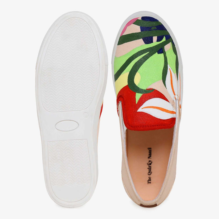 Abstract Floral Slipons - The Quirky Naari