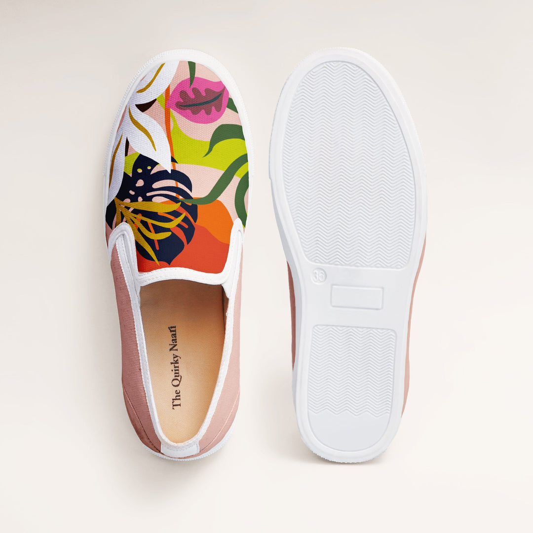 Abstract Floral Slipons - The Quirky Naari