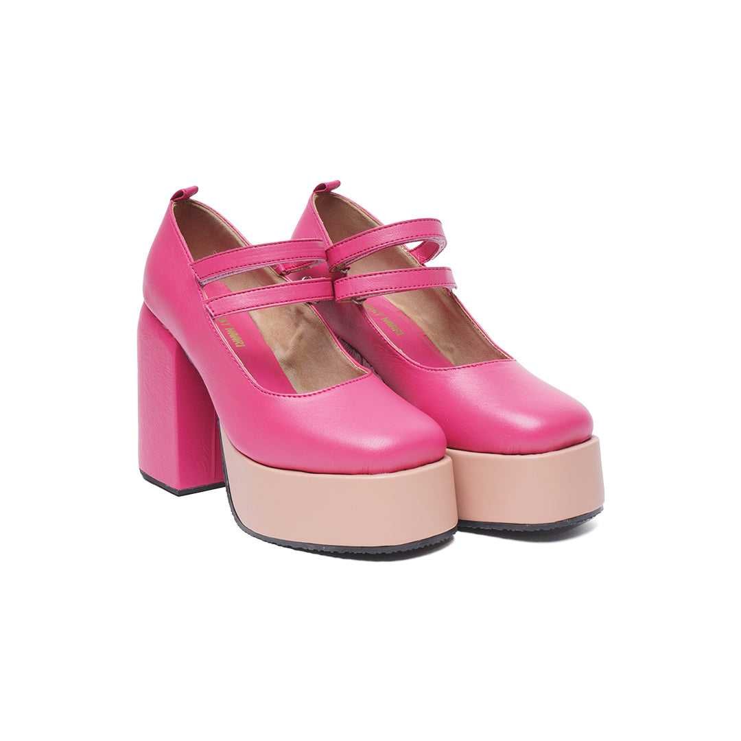 Barbie Pink Mary Jane Platforms - The Quirky Naari