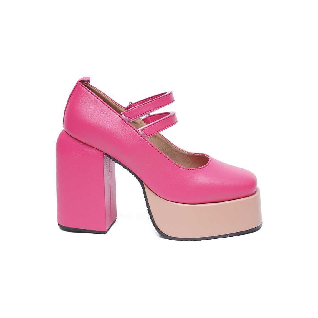 Barbie Pink Mary Jane Platforms - The Quirky Naari