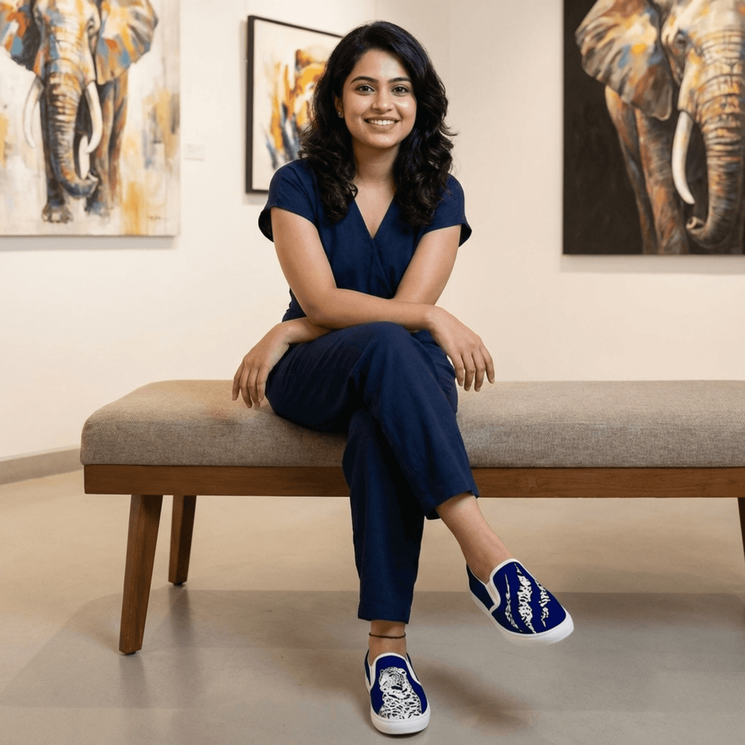 Bleached Tiger Slipons - The Quirky Naari