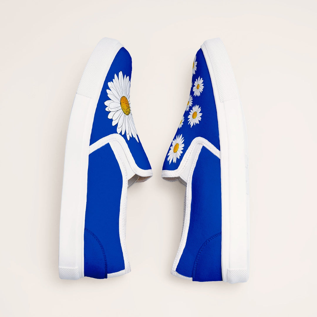 Blue Daisy Slipons - The Quirky Naari