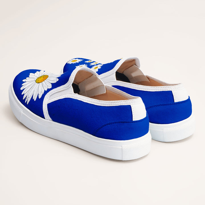 Blue Daisy Slipons - The Quirky Naari