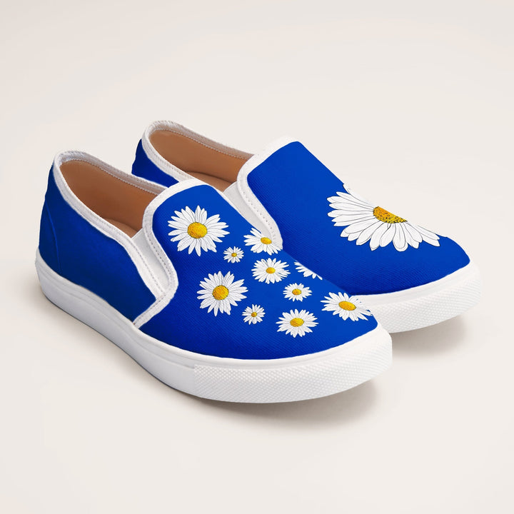 Blue Daisy Slipons - The Quirky Naari