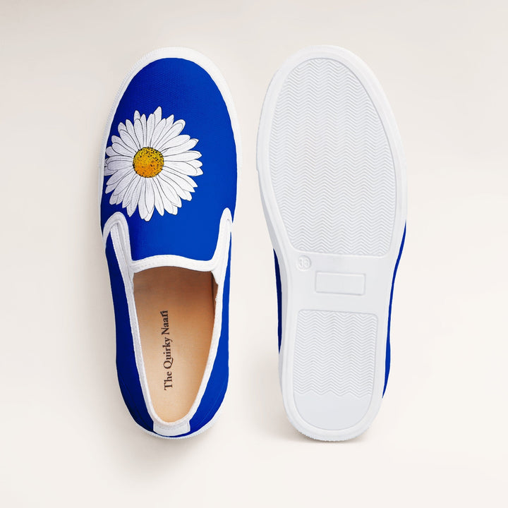 Blue Daisy Slipons - The Quirky Naari