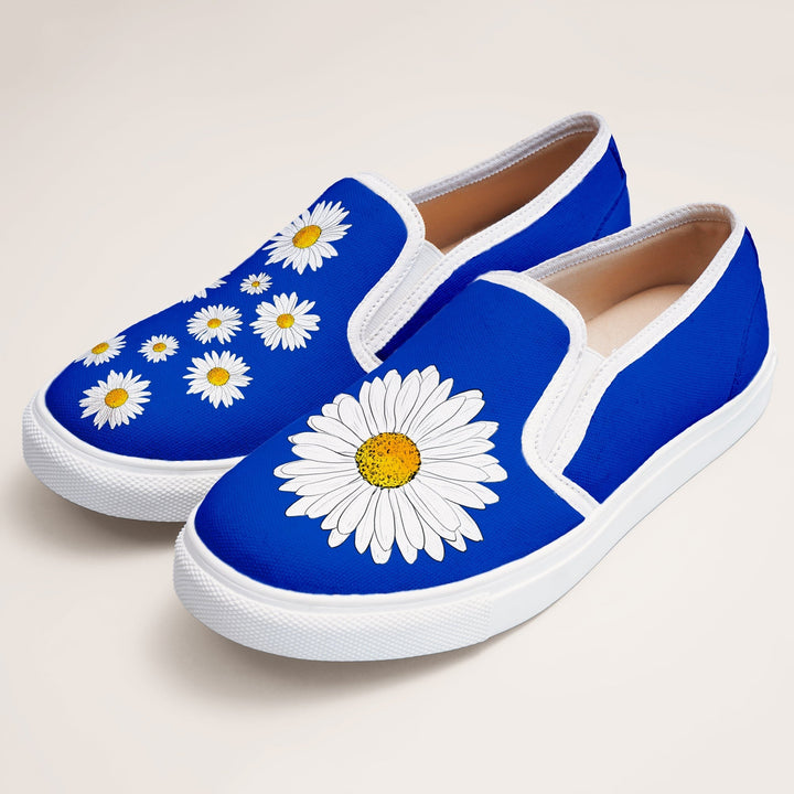 Blue Daisy Slipons - The Quirky Naari