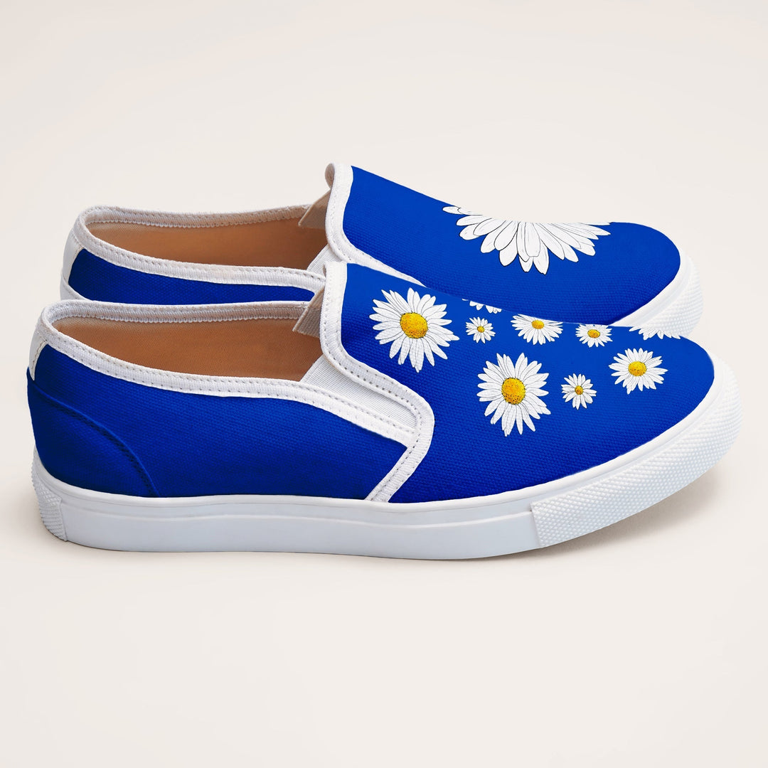 Blue Daisy Slipons - The Quirky Naari