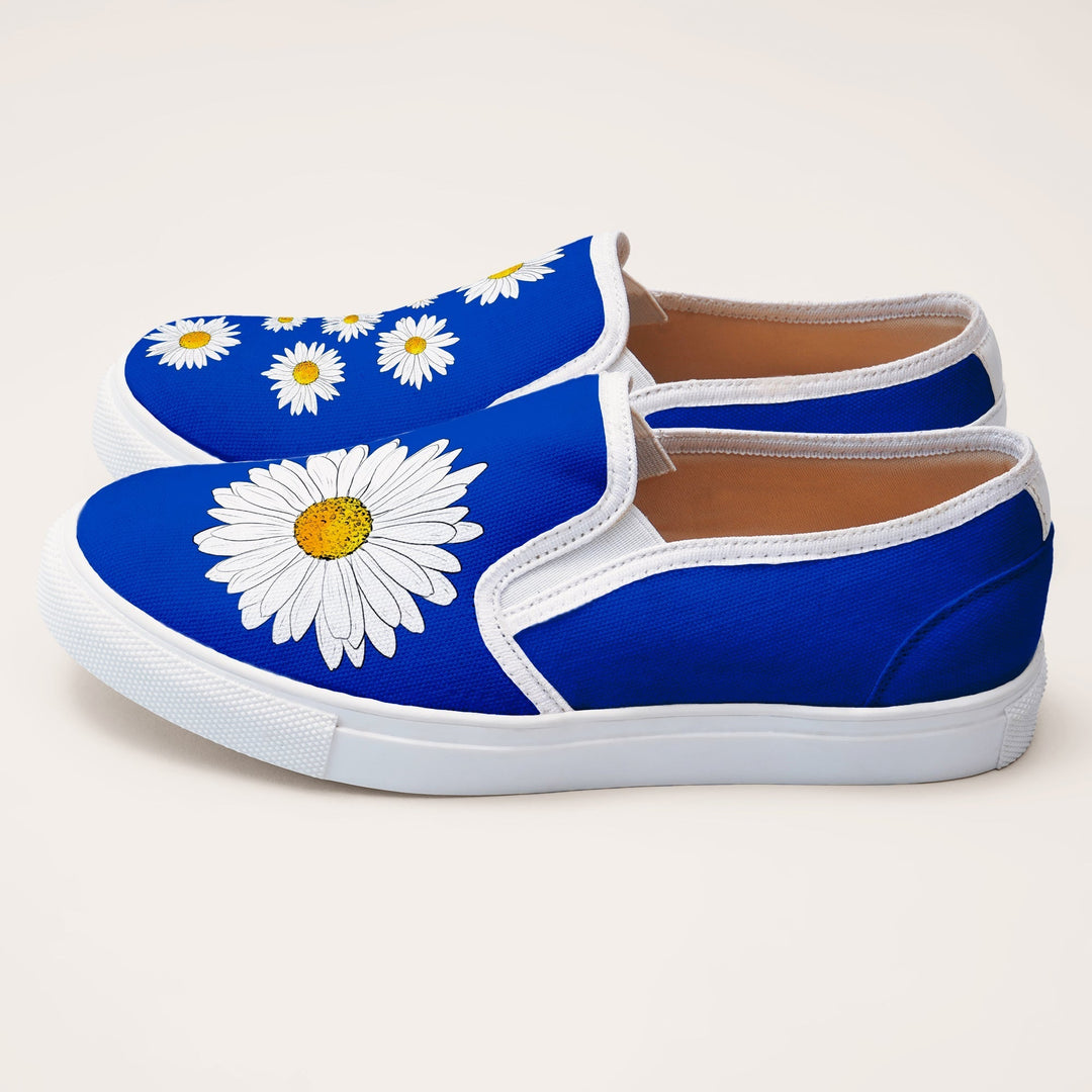 Blue Daisy Slipons - The Quirky Naari