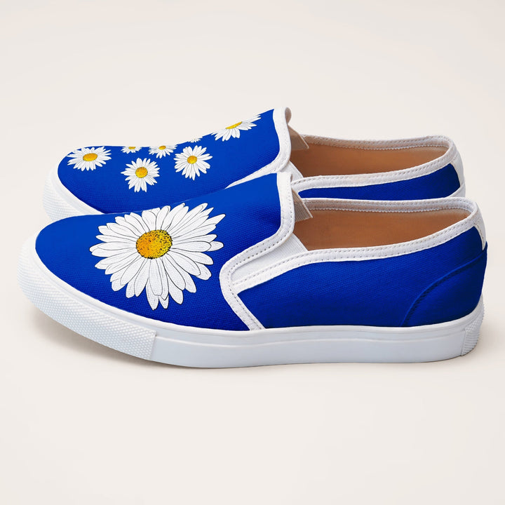 Blue Daisy Slipons - The Quirky Naari