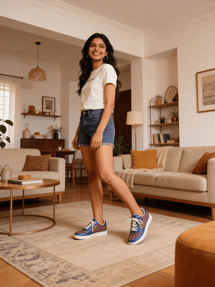 Blue Wildcat Sneakersa - The Quirky Naari