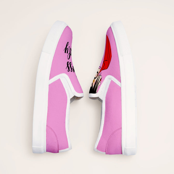 Boss Lady Slipons - Pink - The Quirky Naari