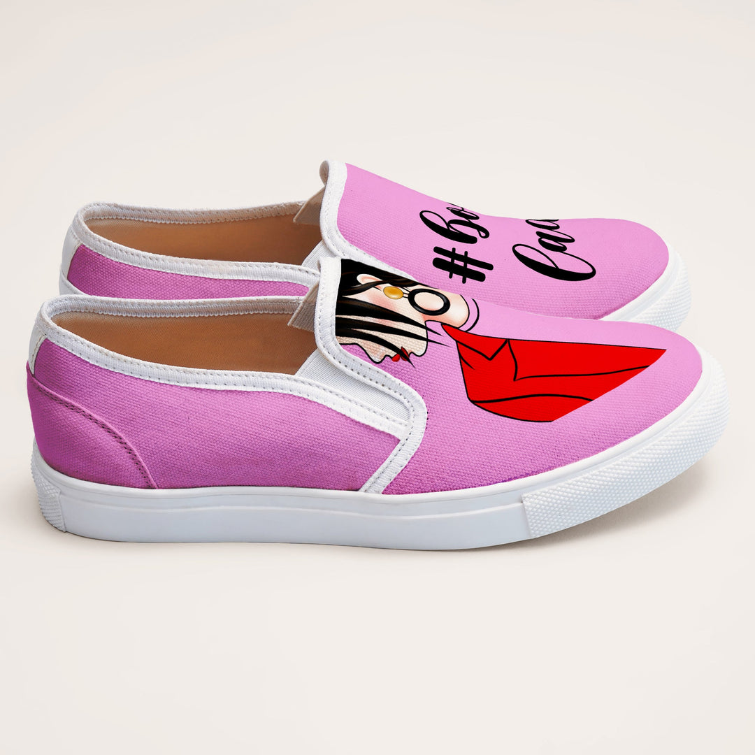 Boss Lady Slipons - Pink - The Quirky Naari