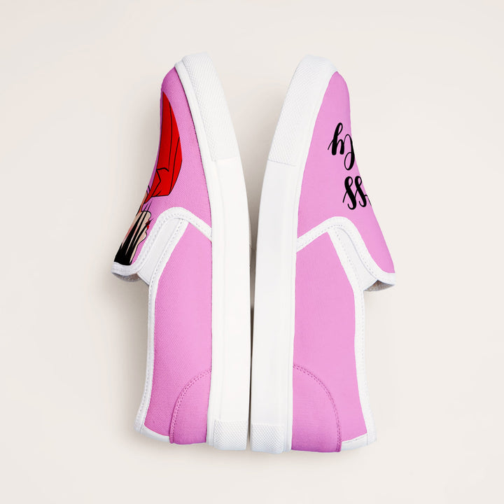 Boss Lady Slipons - Pink - The Quirky Naari