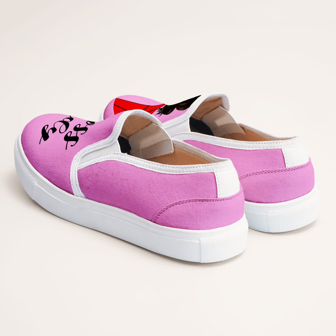 Boss Lady Slipons - Pink - The Quirky Naari