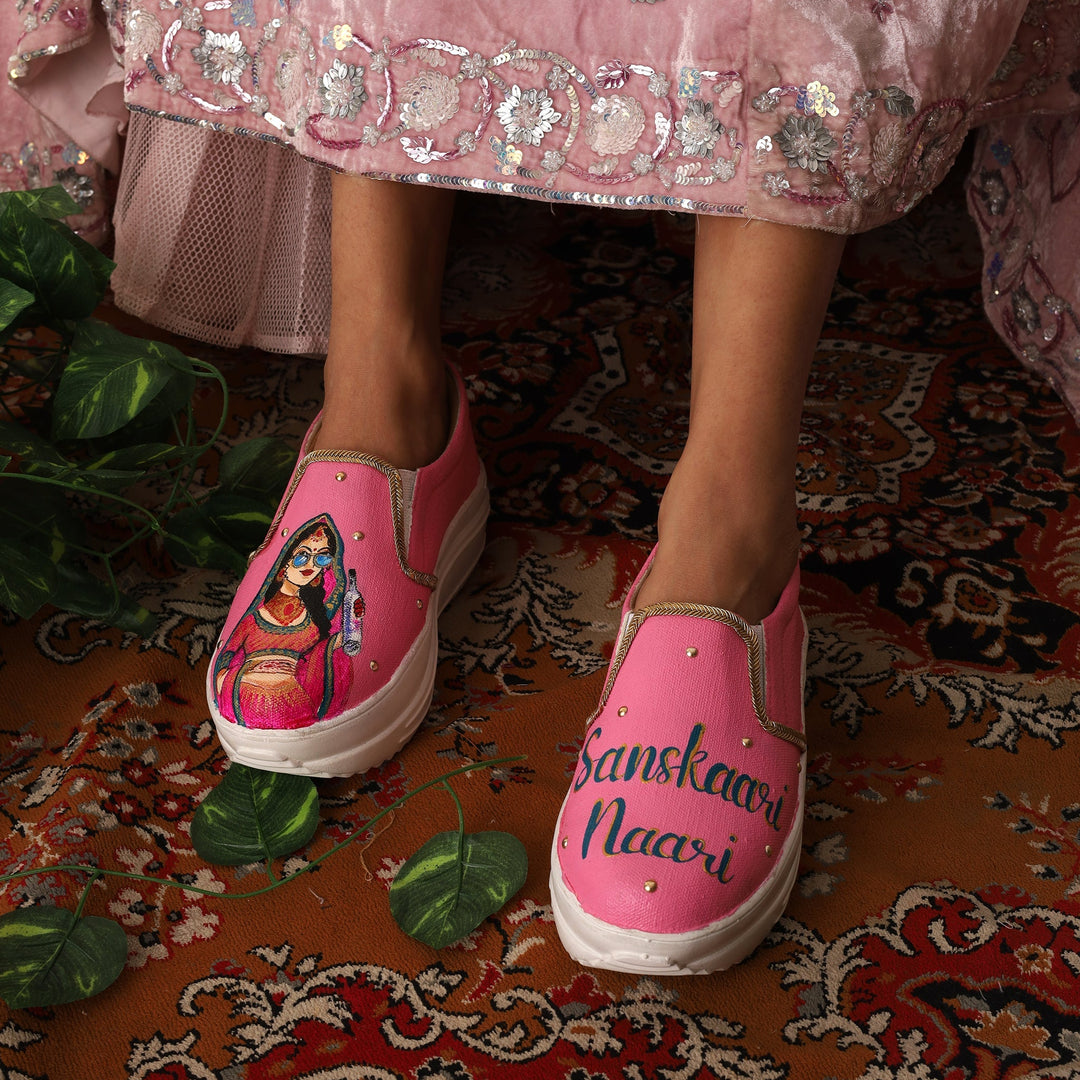 Bridal Heel Slipons - The Quirky Naari