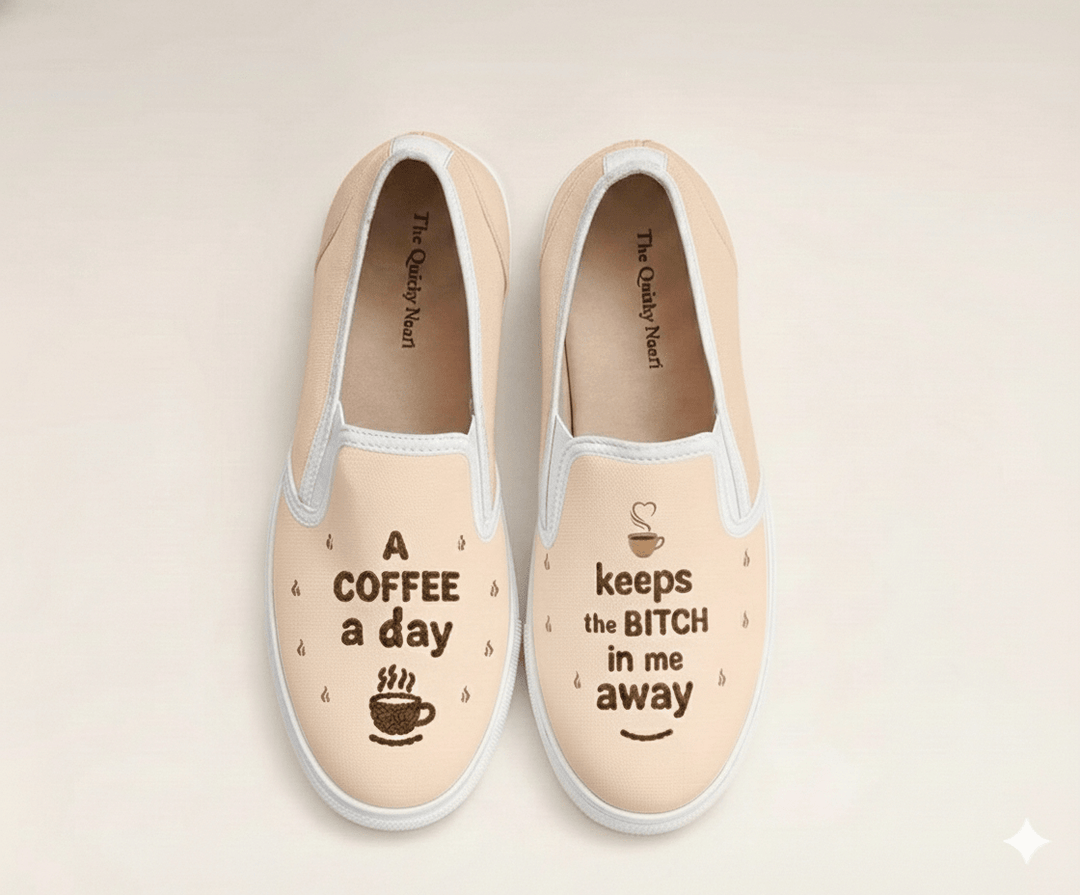 Coffee First Slipons - The Quirky Naari