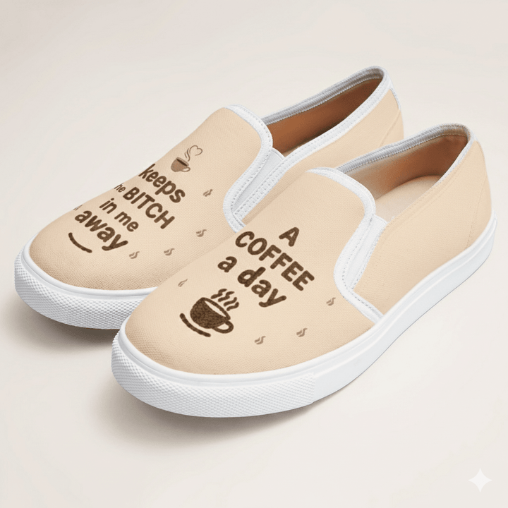 Coffee First Slipons - The Quirky Naari