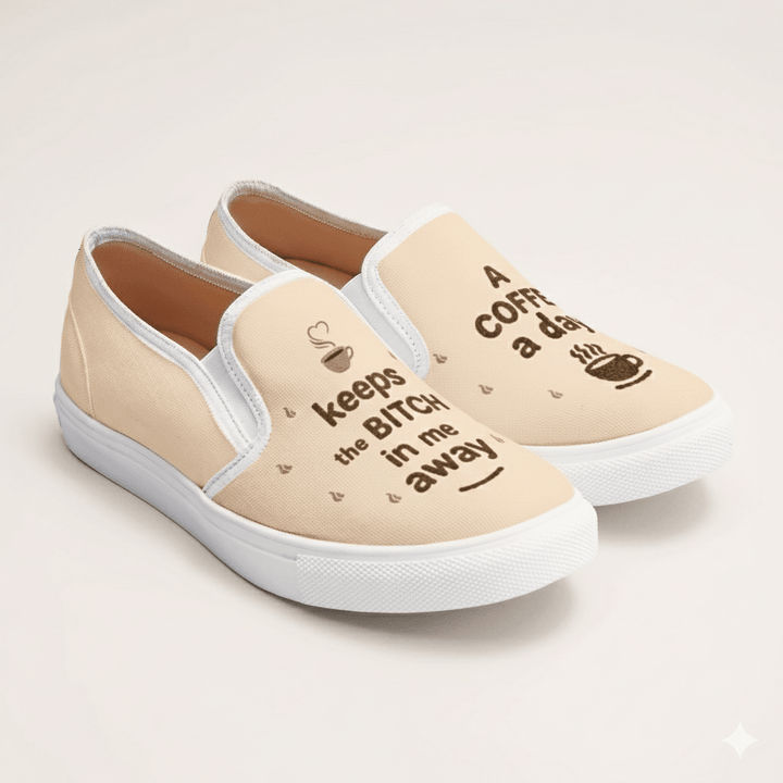 Coffee First Slipons - The Quirky Naari