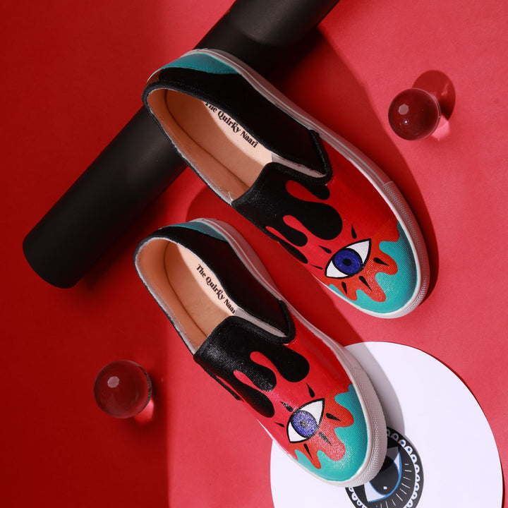 Dripping Eye Slipons - The Quirky Naari