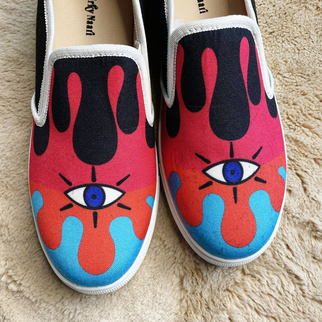Dripping Eye Slipons - The Quirky Naari