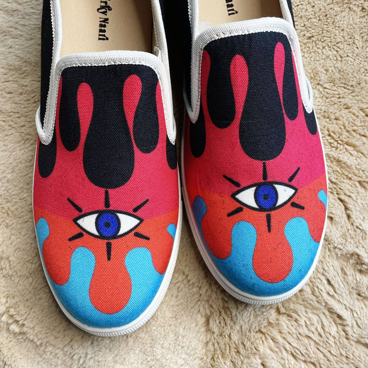 Dripping Eye Slipons - The Quirky Naari