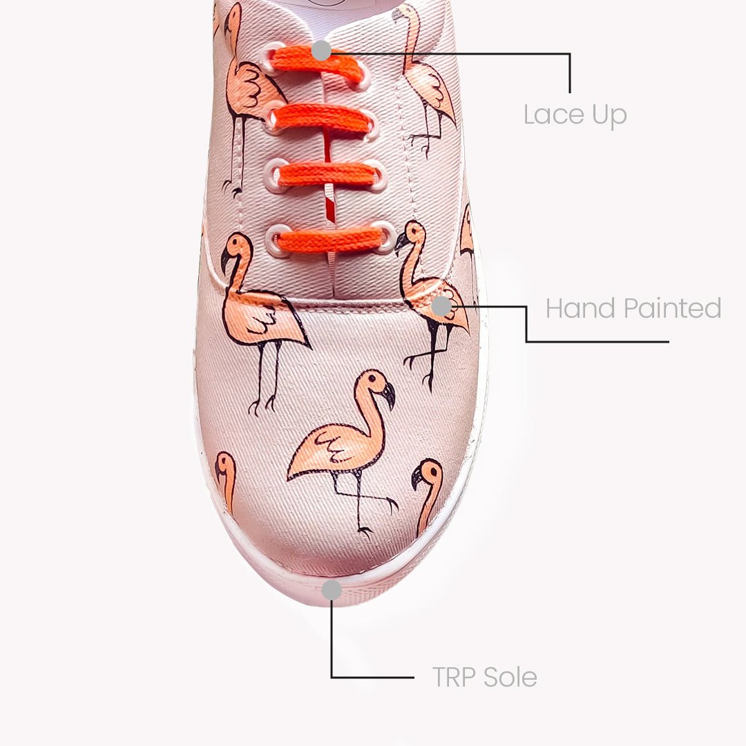 Flamingo in Nude Sneakers - The Quirky Naari