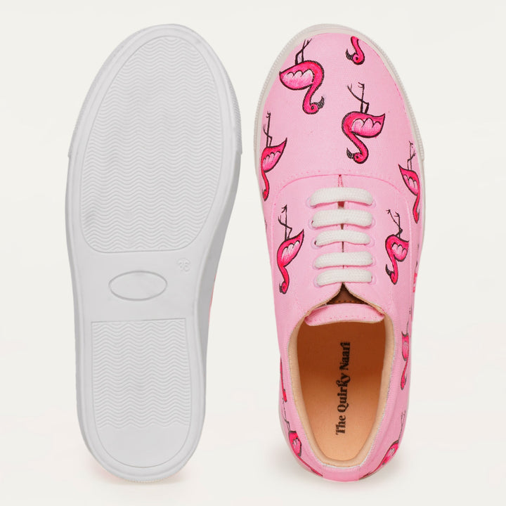 Flamingo in Pink Sneakers - The Quirky Naari