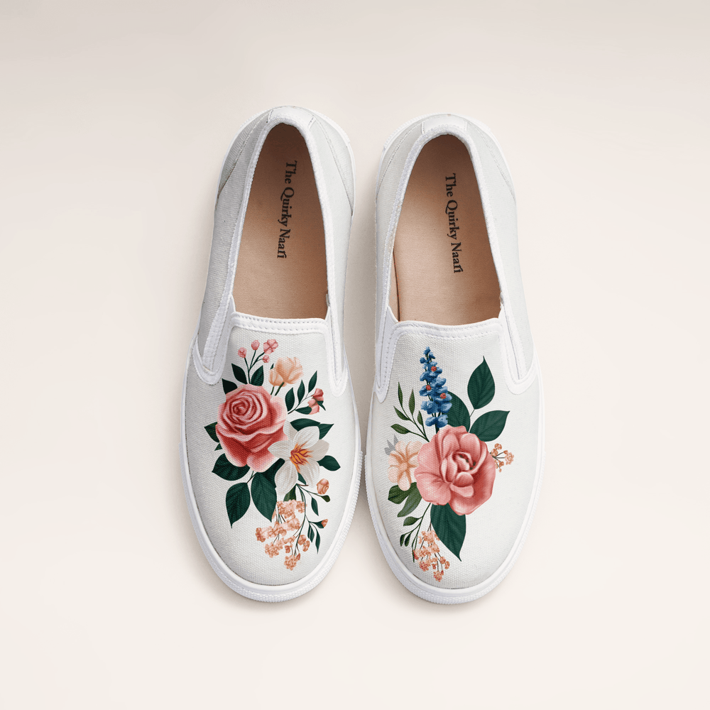 Flower Power Slipons - The Quirky Naari