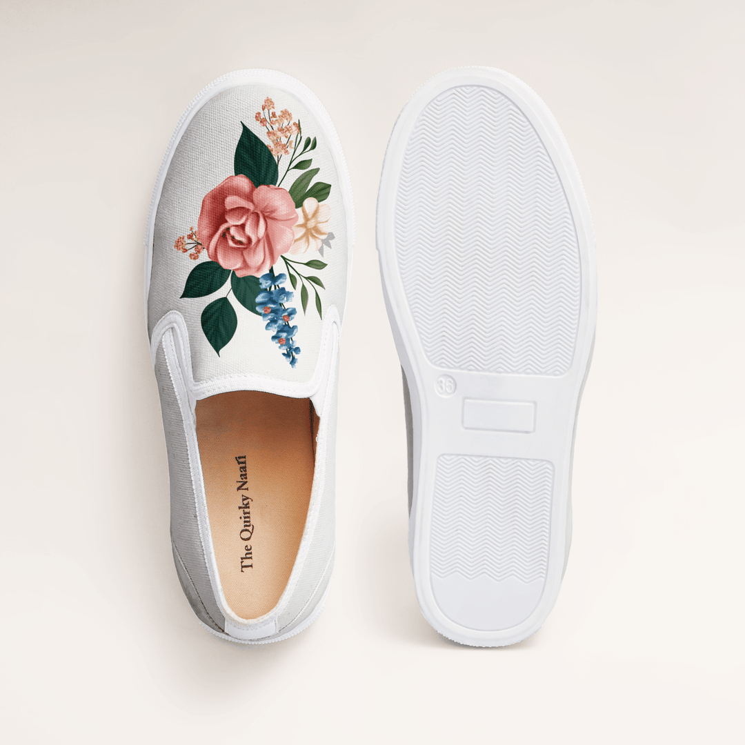 Flower Power Slipons - The Quirky Naari