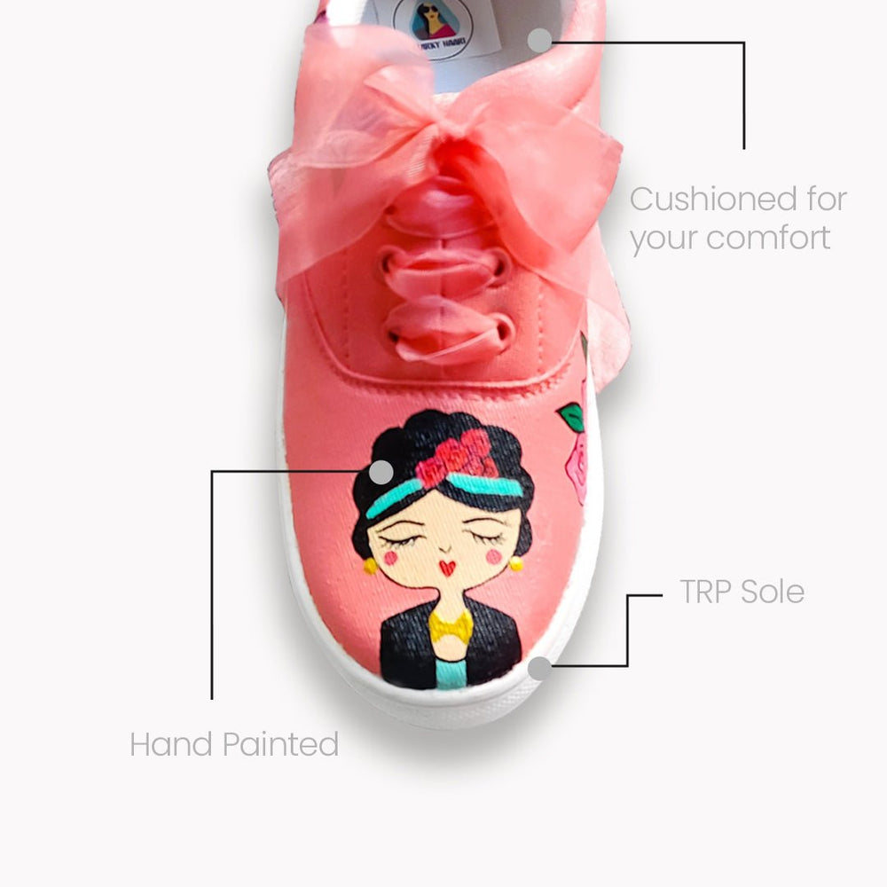 Frida Sneakers in Peach - The Quirky Naari