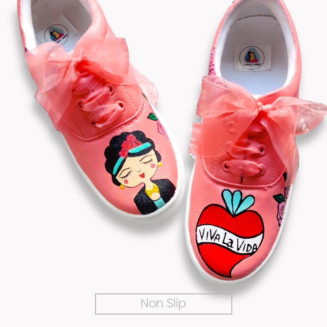 Frida Sneakers in Peach - The Quirky Naari