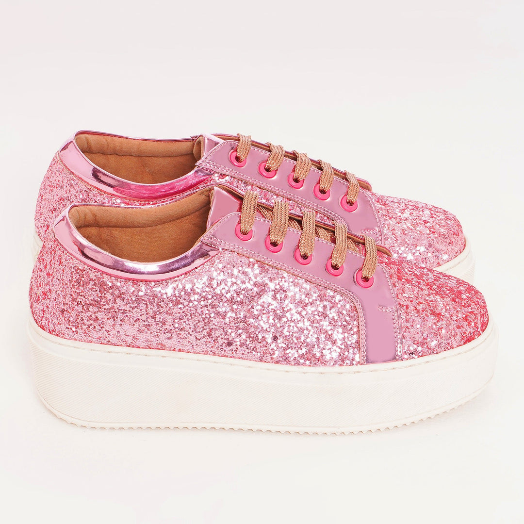 Glitterati Sneakers - Pink - The Quirky Naari