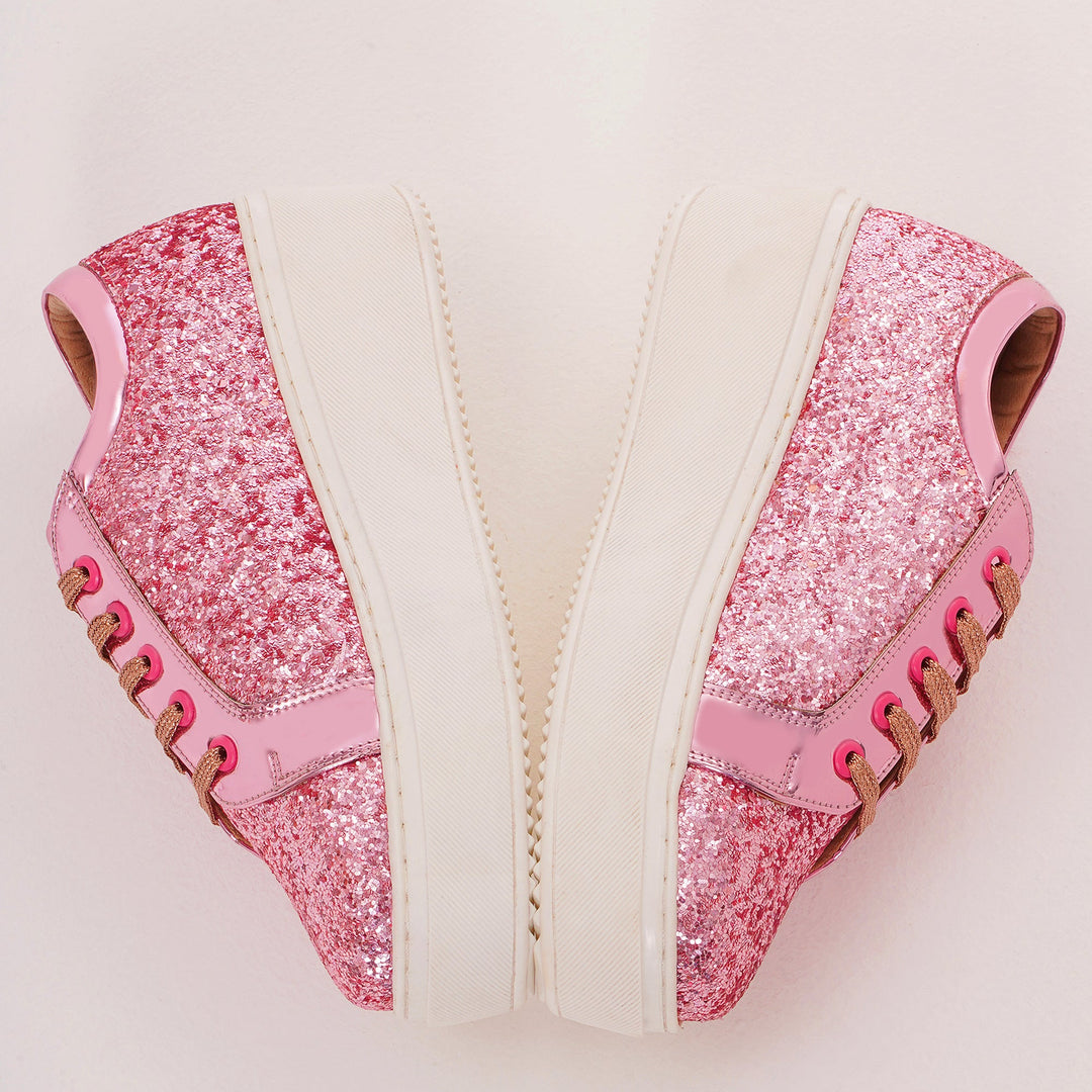 Glitterati Sneakers - Pink - The Quirky Naari