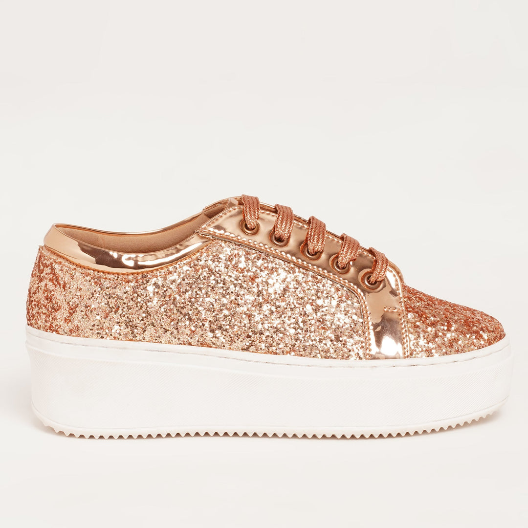 Glitterati Sneakers Rose Gold shoes for you big day The Quirky