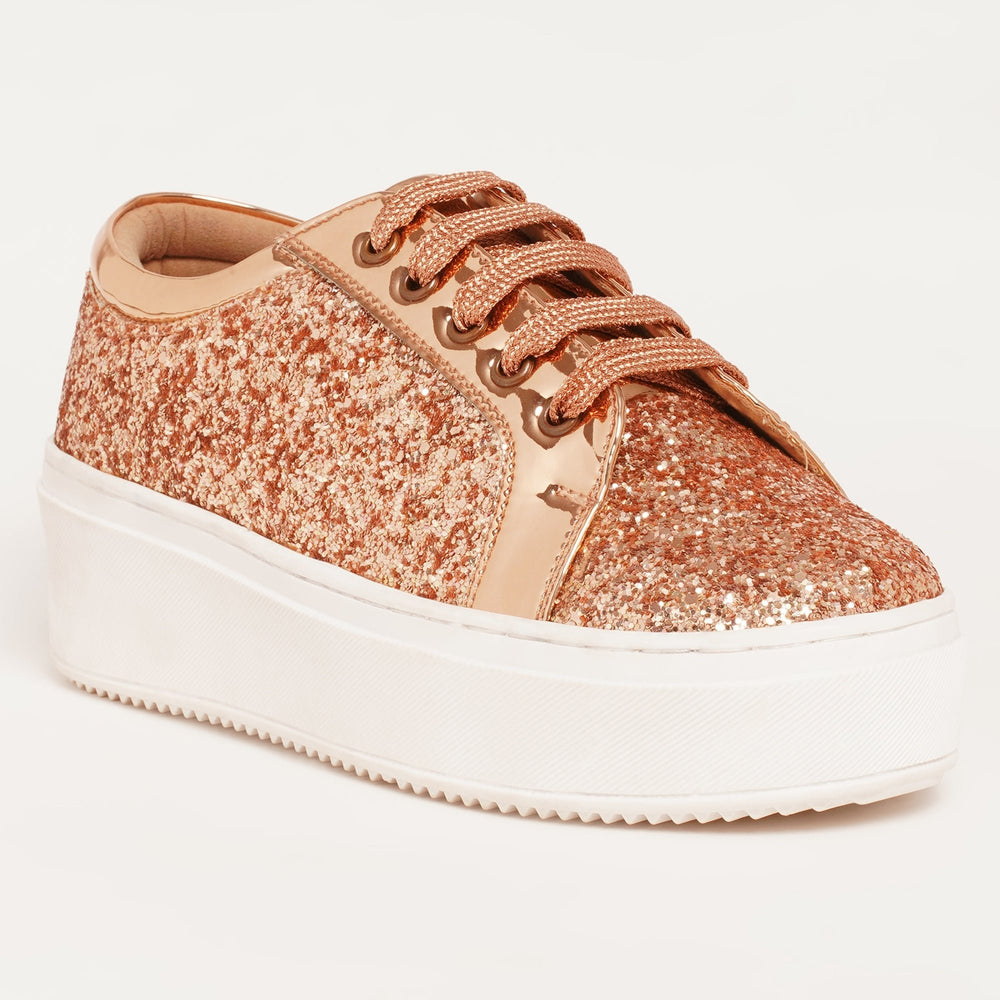 Glitterati Sneakers - Rose Gold - The Quirky Naari