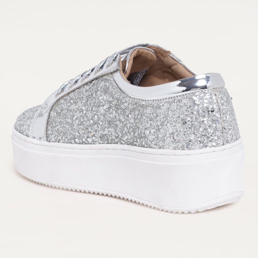 Glitterati Sneakers - Silver - The Quirky Naari
