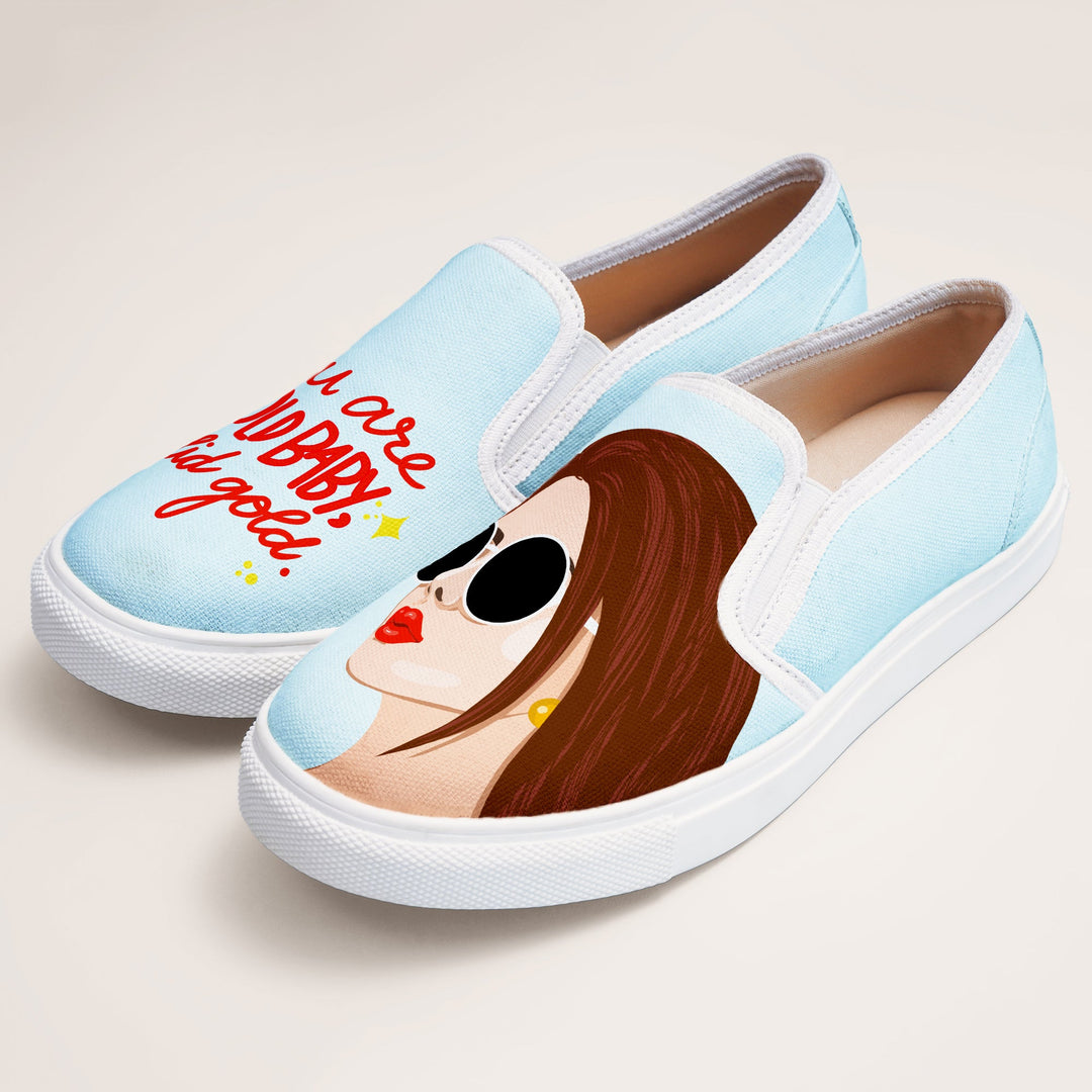Golden Girl Slipons - The Quirky Naari