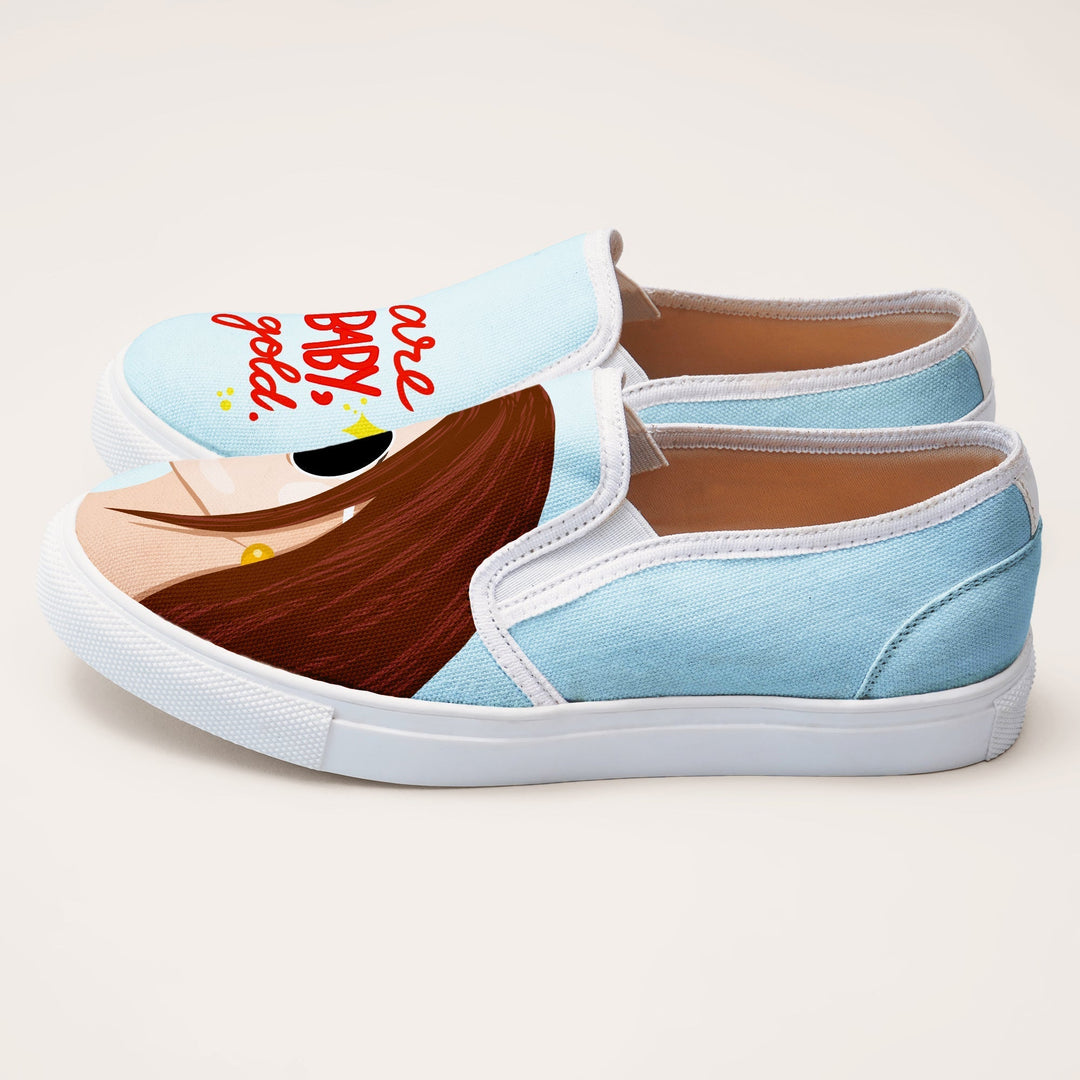 Golden Girl Slipons - The Quirky Naari