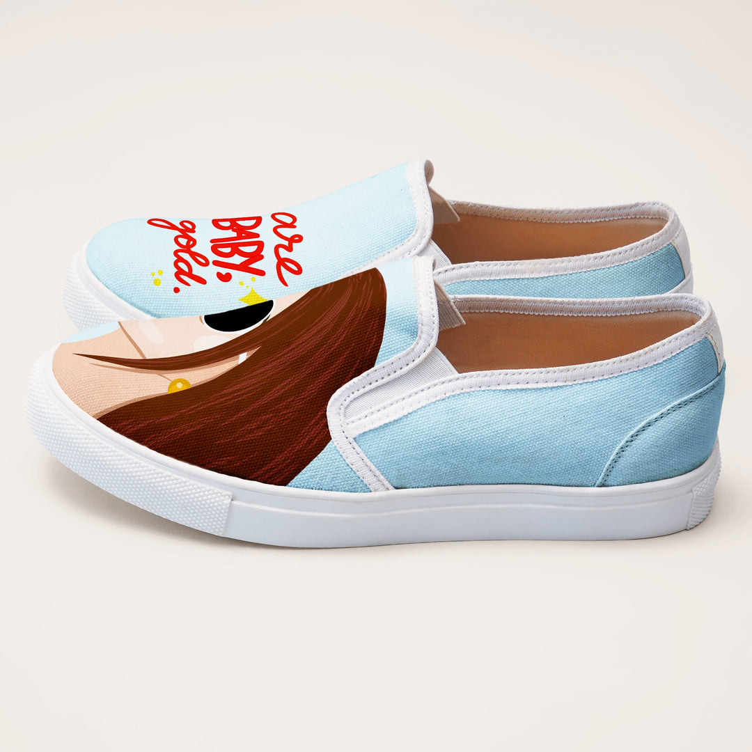 Golden Girl Slipons - The Quirky Naari