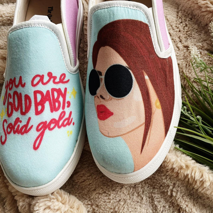 Golden Girl Slipons - The Quirky Naari