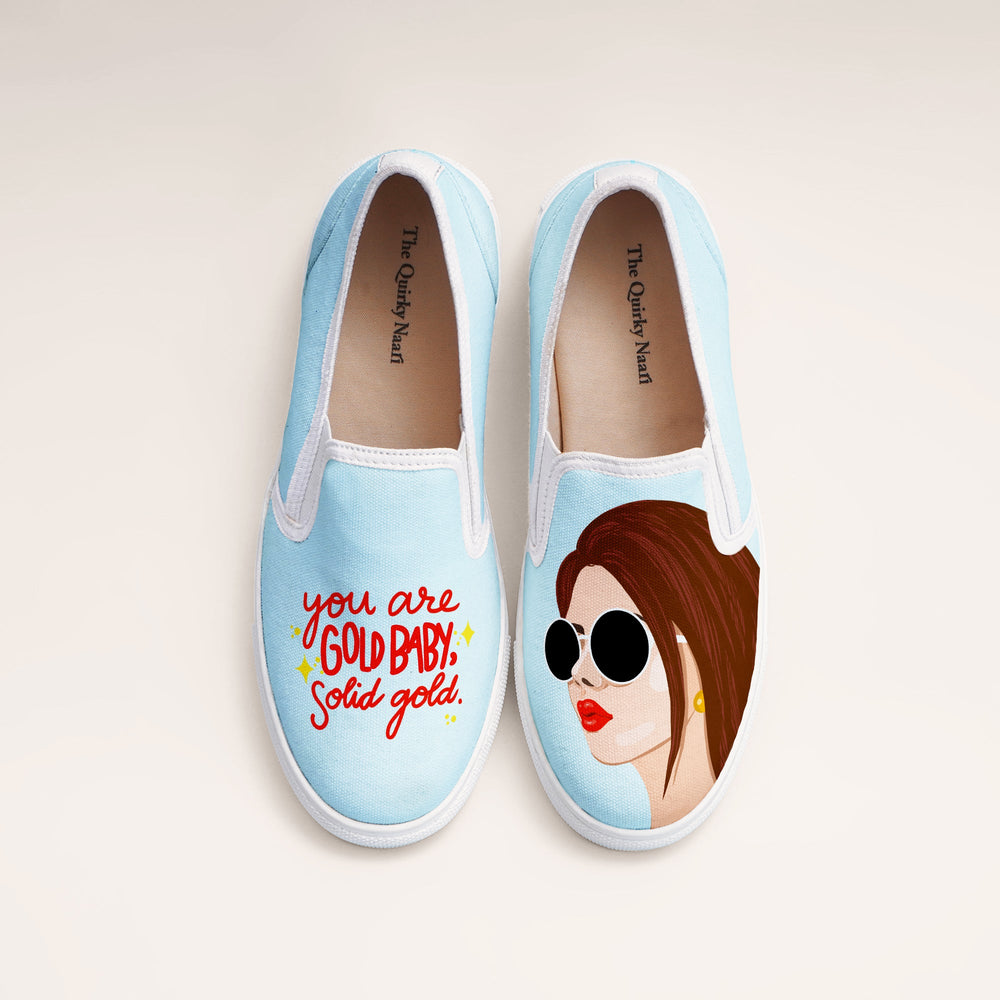 Golden Girl Slipons - The Quirky Naari