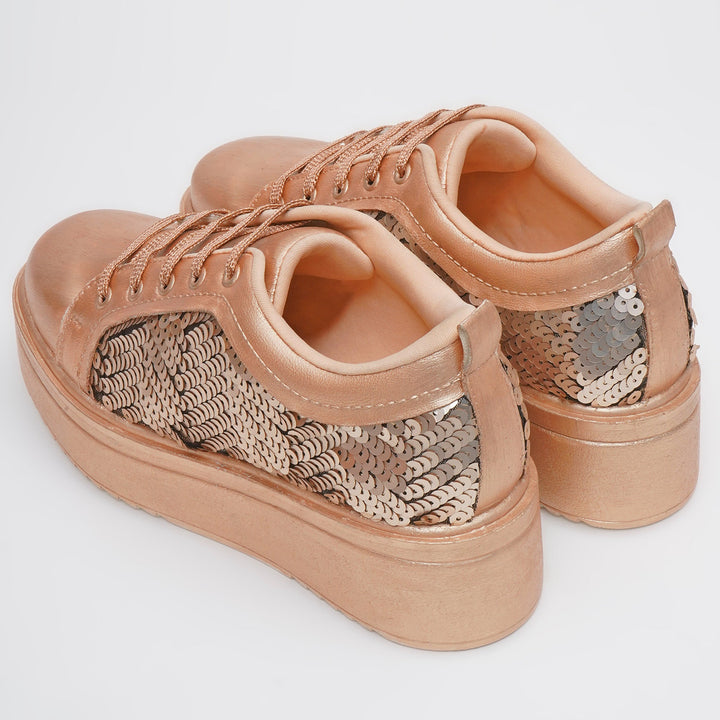 Golden Glitz Heel Sneakers - The Quirky Naari